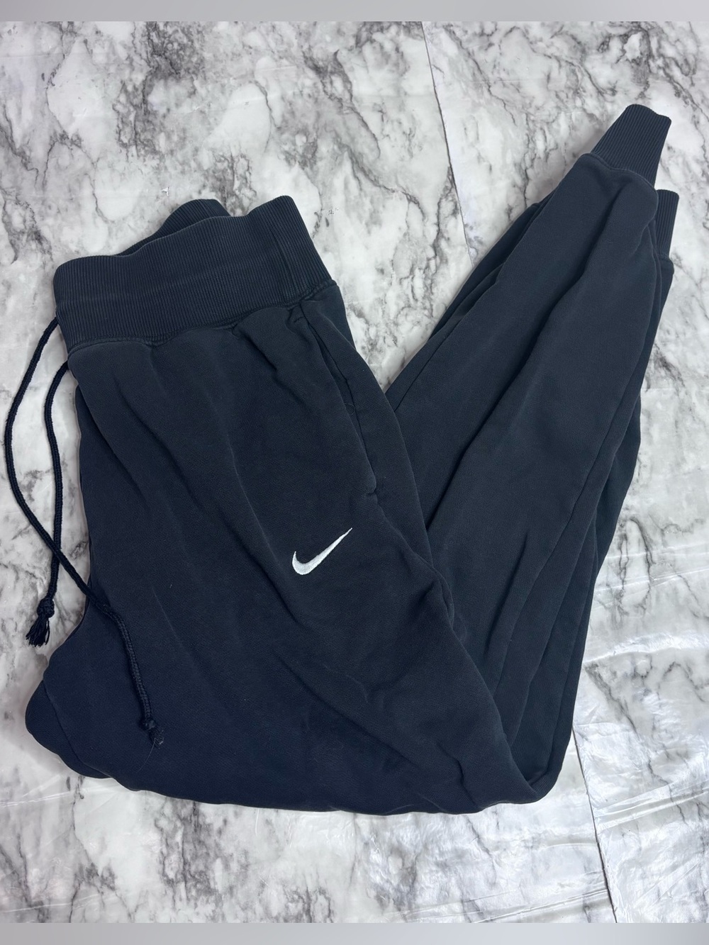 Nike Black Jogger Sweatpants joggers fit White Swoosh size small loungewear